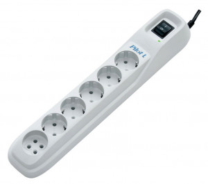 Pilot L-6 3M Surge protector , 6 outlets (5+1), white ZIS
