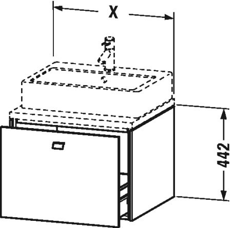 BR511002222 Тумбочка для консоли Brioso #BR5110 620 x 550 мм Белый глянцевый декор Duravit - Вид №3