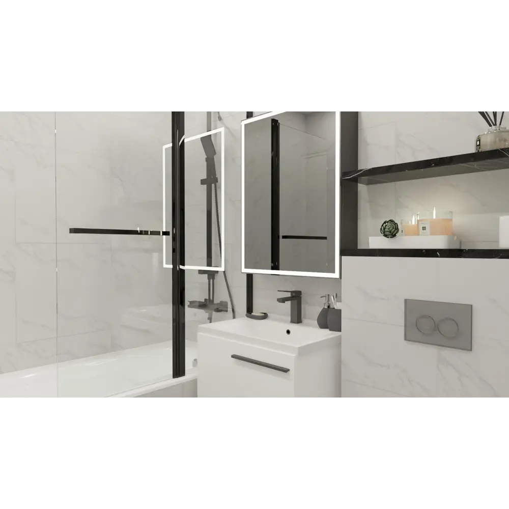 Керамическая плитка Axima Monaco 25×50 см белая матовая под мрамор 84133786 Монако STLM-0046608 - Вид №7