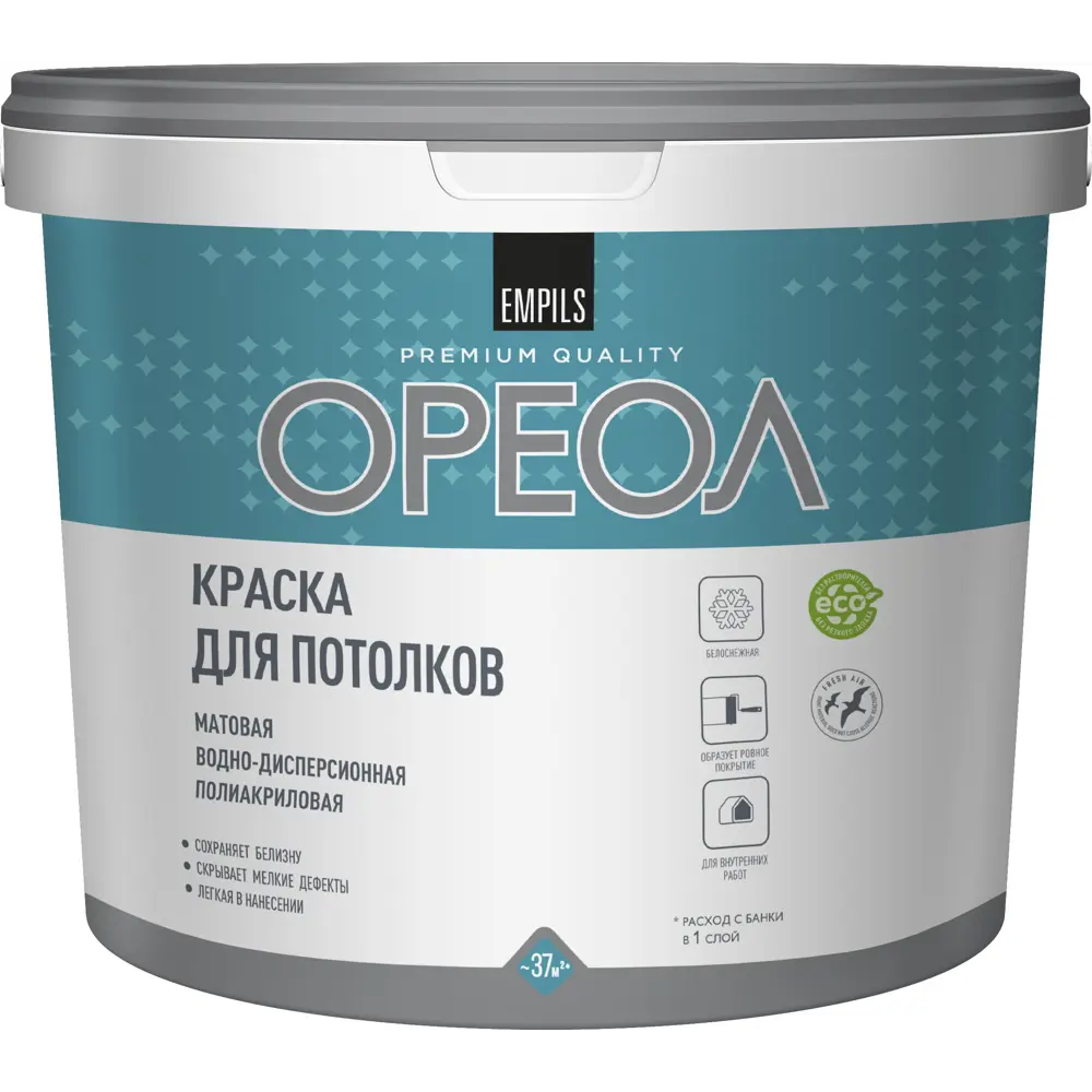 Краска для потолков Ореол матовая цвет белоснежный 6.5 кг 84439975 STLM-2073143 
