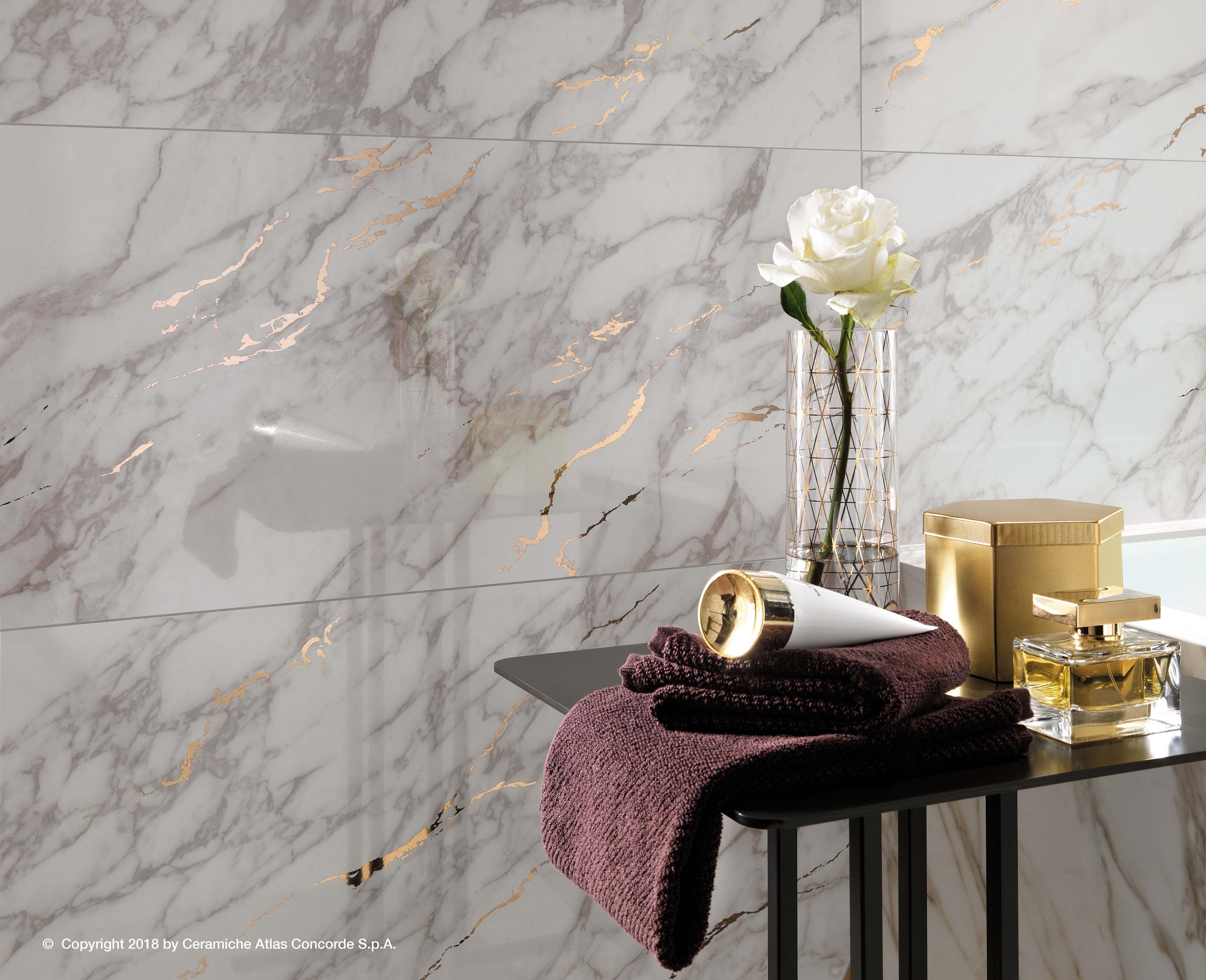 Белое керамическое покрытие с эффектом мрамора Atlas Concorde Marvel Edge ARCH-00064701 - Вид №20