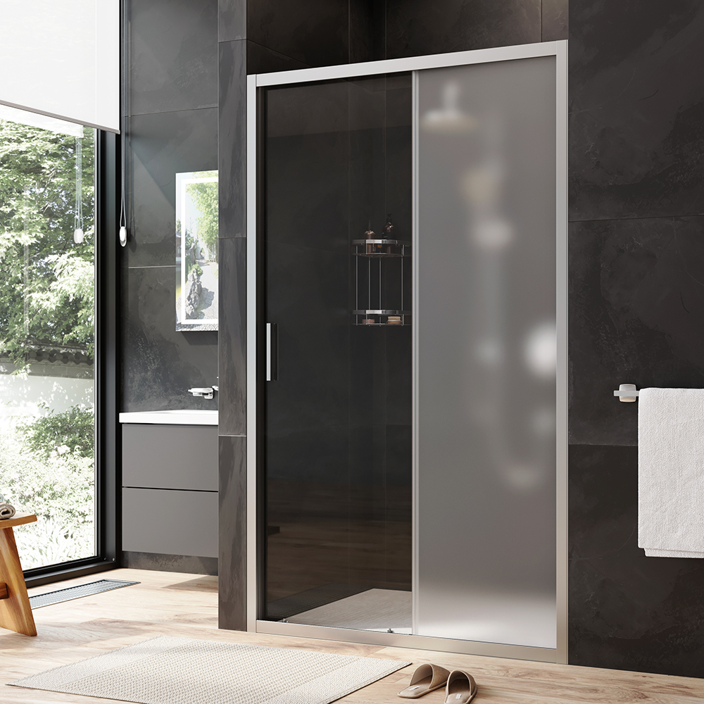 W90G-120-1-195MM Solo Дверь душевая 120х195 стекло матовое профиль матовый хром AM.PM Gem