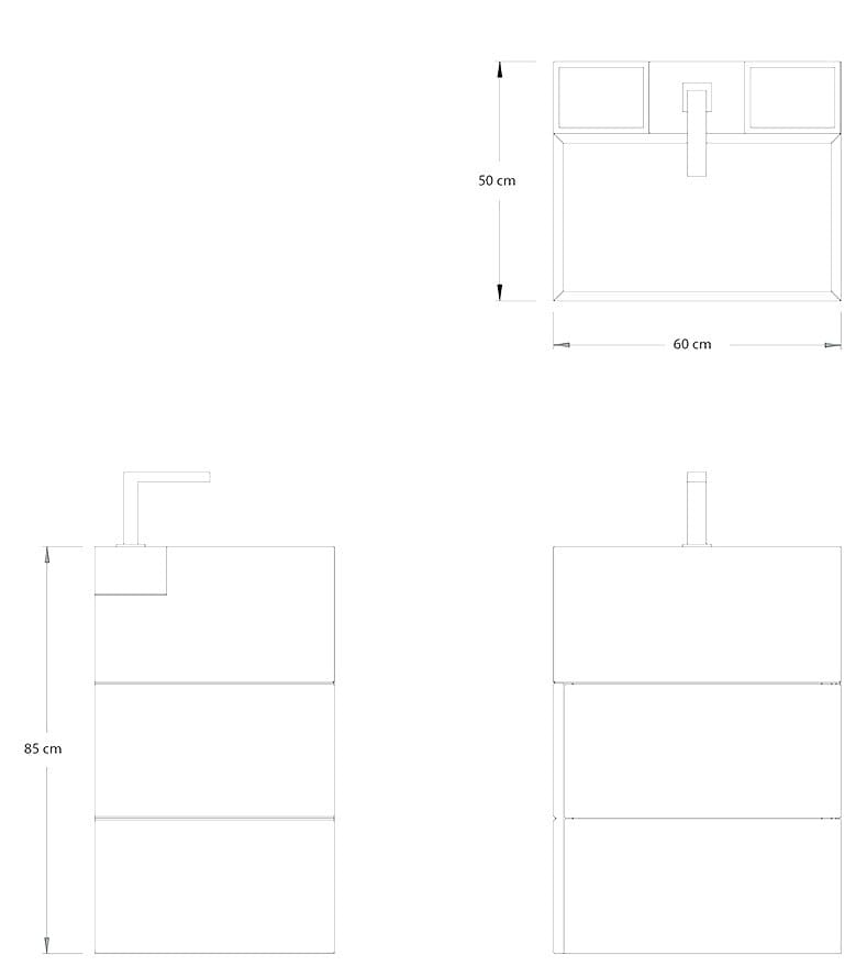 Отдельно стоящая раковина из белого мрамора Thassos с ящиками Maami Home PUNALU'U ARCH-00121703 - Вид №3