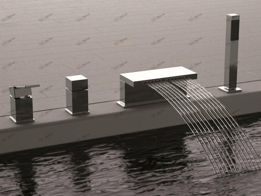 Rubinetterie Mariani Комплект для ванны на 4 отверстия с переключателем и ручным душем Polar 236-pa