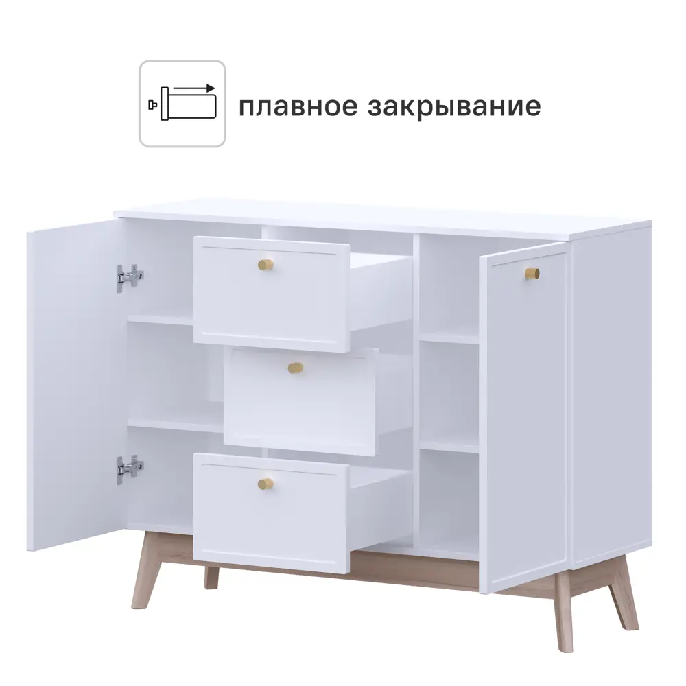Комод KONSENSA Амьен 3 ящика 120x94x41.7 см ЛДСП цвет белый 89448127 STLM-2138879 Лион - Вид №2