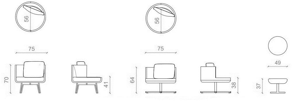 B&T Design Кресло из ткани с 4 спицами Round sun-id-1446025 - Вид №4