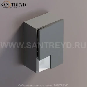 FLAT V Подвесной шкаф с мыльницей с петлями справа. Отделка: темно-серая краска и серая краска. AFXMO239042GDG