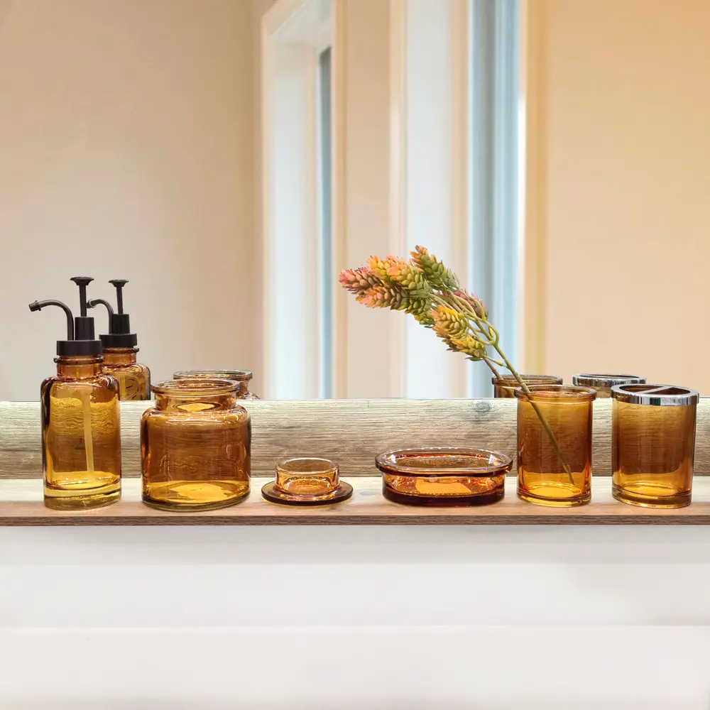 Мыльница Raindrops «Янтарь» стекло цвет янтарный STLM-2123200 - Вид №3