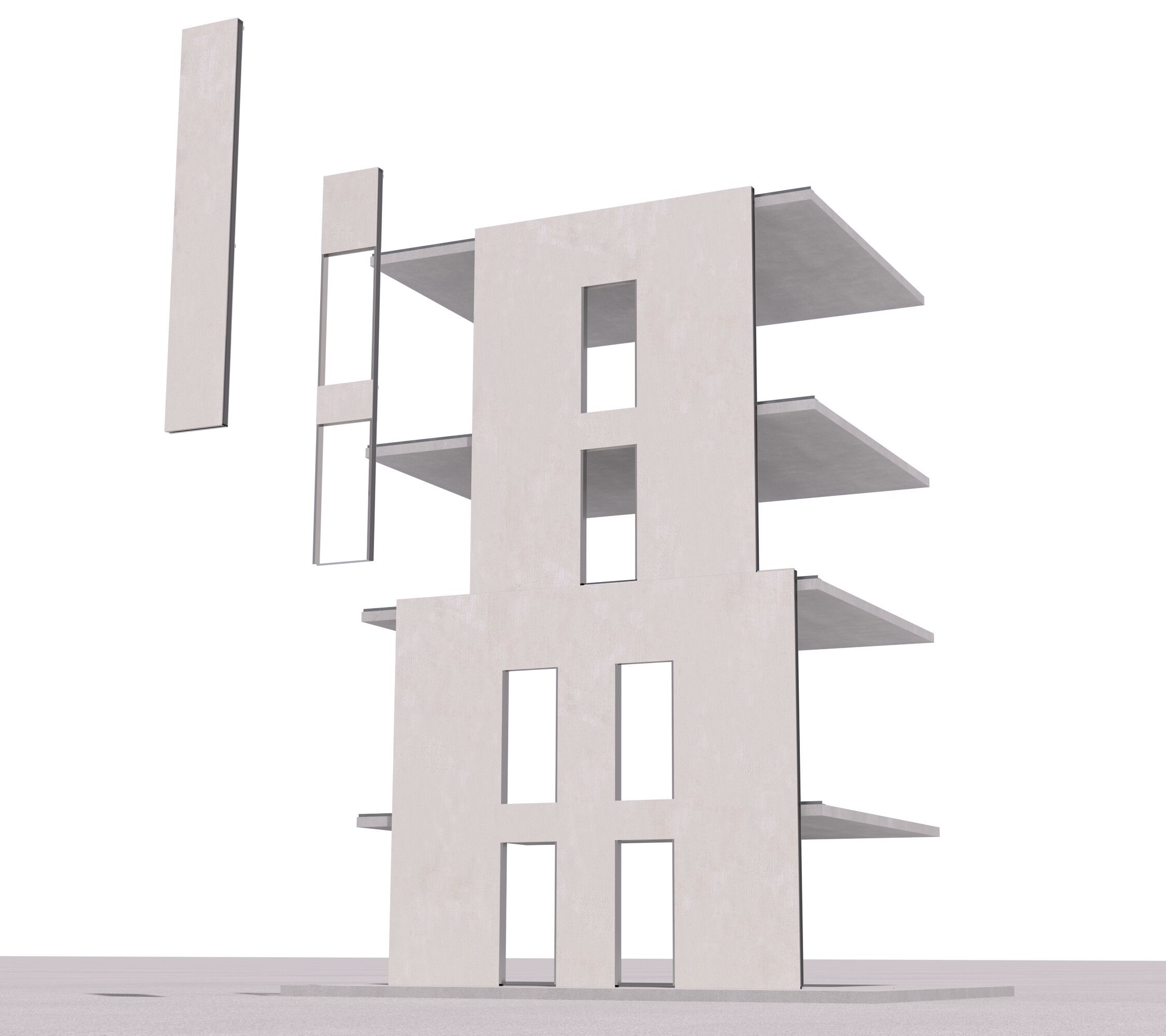 Наружная стена с двойной деформацией Jendy Joss Building модуль JJ ARCH-00053232 - Вид №6