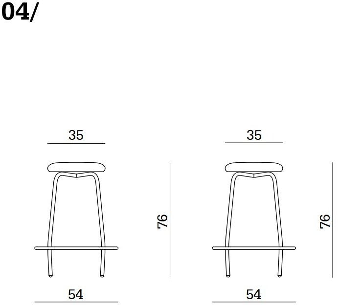 Linea Fabbrica Высокий табурет с подставкой для ног Mea soft sun-id-1485703 - Вид №1