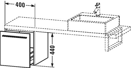 XL542104949 Шкафчик для компактной консоли X-Large #XL5421 400 x 478 мм Графит матовый, декор Duravit - Вид №1
