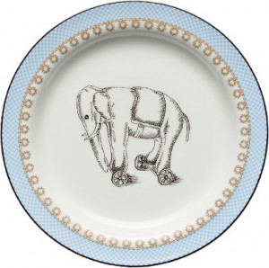 10647738 Richard Ginori Набор детской посуды Richard Ginori (тарелка обеденная, салатник, блюдце, чашка), 4пр (голубой) Фарфор