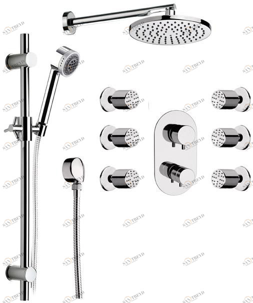 Remer Rubinetterie Направляющая из хромированной латуни с ручным душем Minimal thermo Nt 93 7 s02