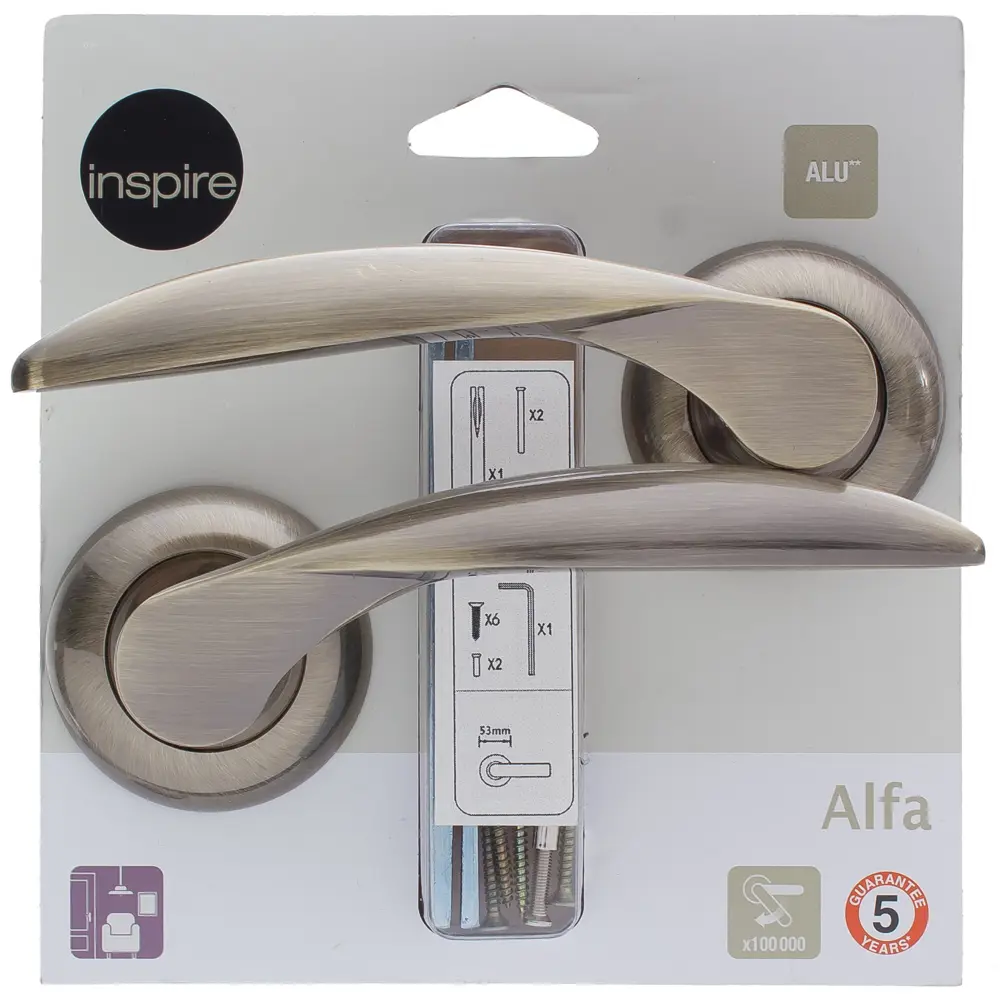Дверная ручка Inspire «Alfa», без запирания, комплект, цвет бронза 18808219 STLM-2150145  - Вид №3