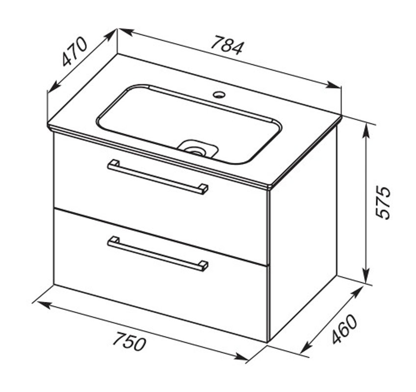 77.0103W Тумба под раковину Dreja Gio - Вид №1