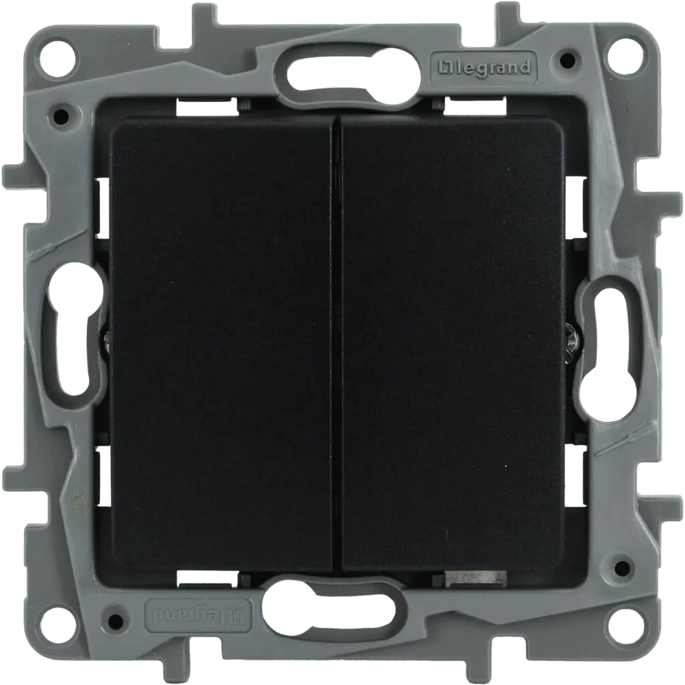 Legrand Etika: двухклавишный выключатель с подсветкой в стиле антрацит 82496733 STLM-0028736 - Вид №1