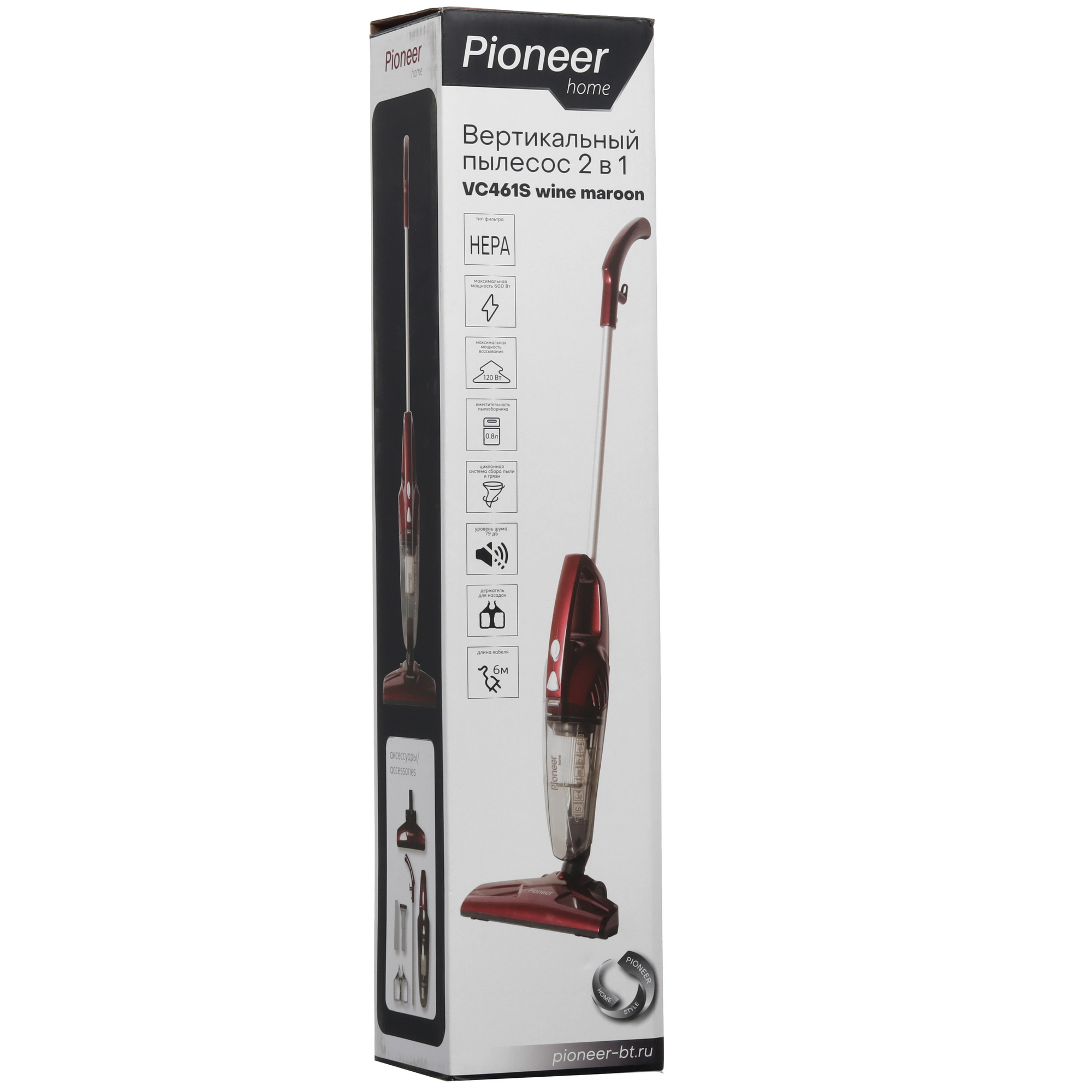 9934843 Пылесос вертикальный   Pioneer VC461S  бордовый STDN-0009258 - Вид №9