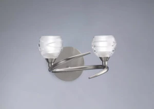 Бра галогеновое на 2 лампы никель Loop Satin 1815 MANTRA LOOP 00-3930901 Белый;никель