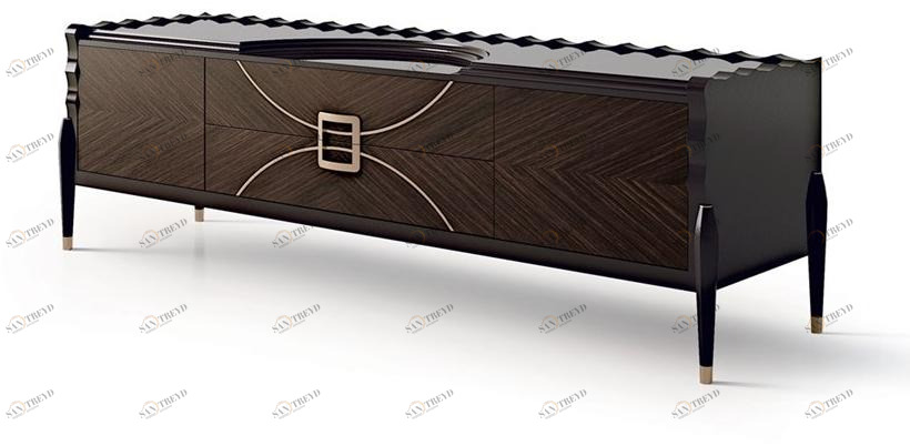 Carpanese Home Деревянная тумба под ТВ с распашными дверцами и ящиками Contemporary 7016