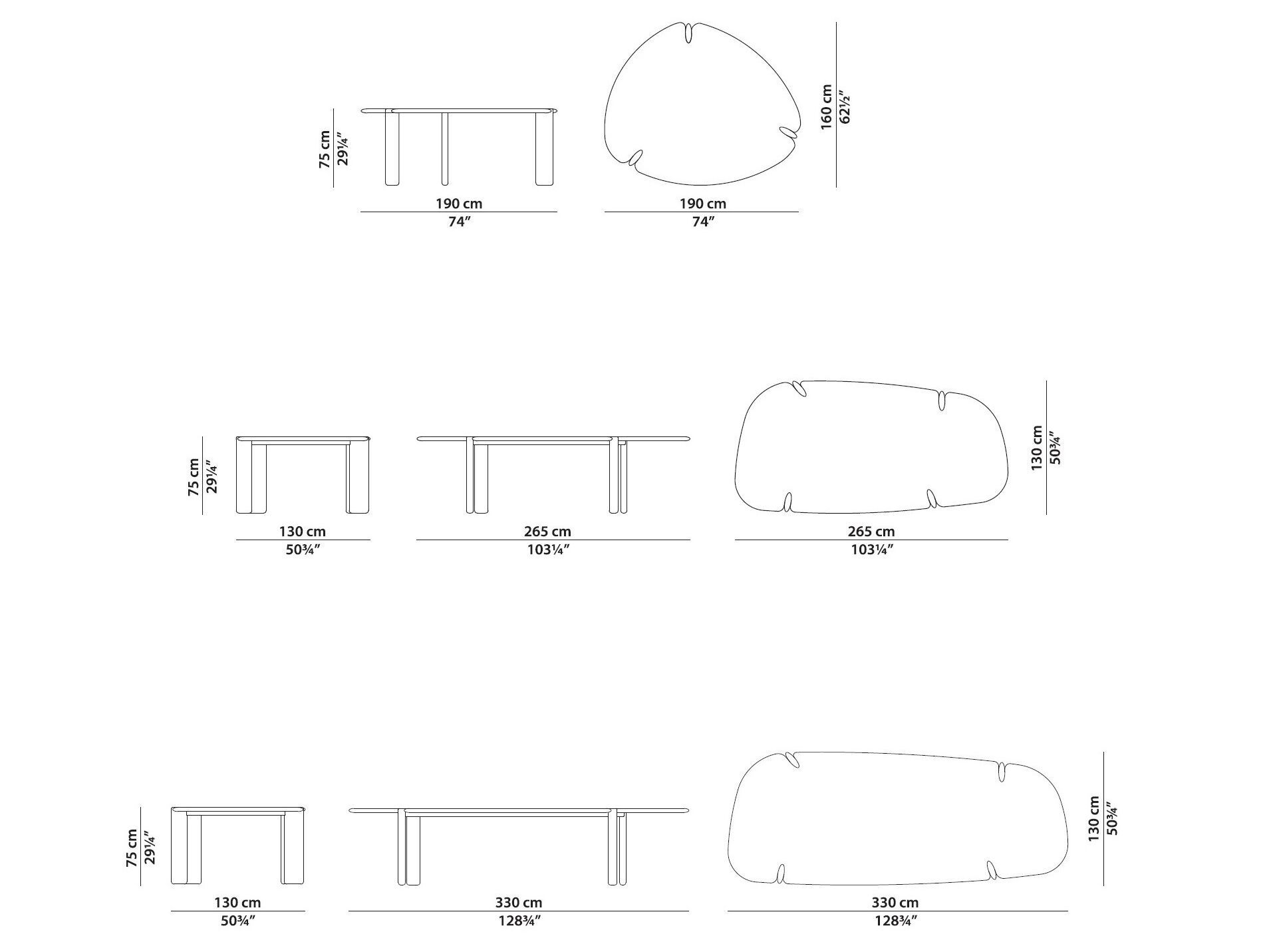 Мраморный садовый стол произвольной формы Baxter ISAMU STONE ARCH-00093918 - Вид №2