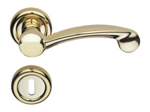 Классическая латунная ручка на розетке с насадкой