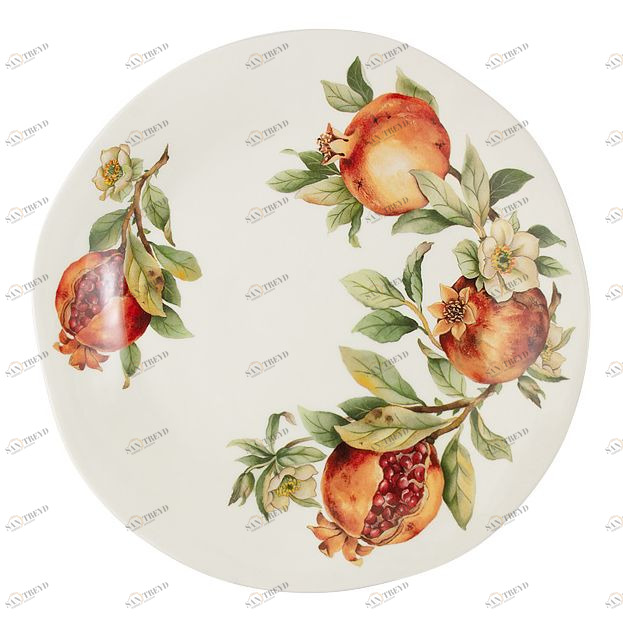 Тарелка керамическая белая с оранжевым обеденная "Гранат" JULIA VYSOTSKAYA ГРАНАТ 00-3946738 Белый;оранжевый 