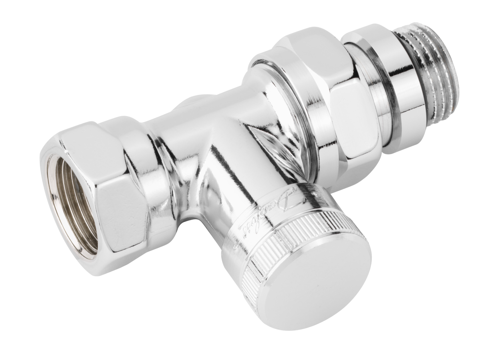 Danfoss Клапан RLV для бокового присоединения к радиатору RLV-CX Клапан запорный Ду 15, прям. хром 003L0274  - Вид №17