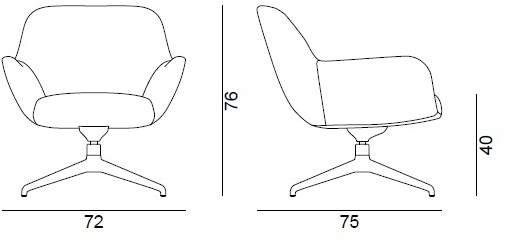 Quadrifoglio Кресло из ткани с 4 спицами и подлокотниками City sun-id-1409174 - Вид №4