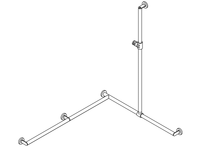 900.35.30960 Поручень для душа с выдвижным держателем для душа HEWI Greifen  - Вид №6