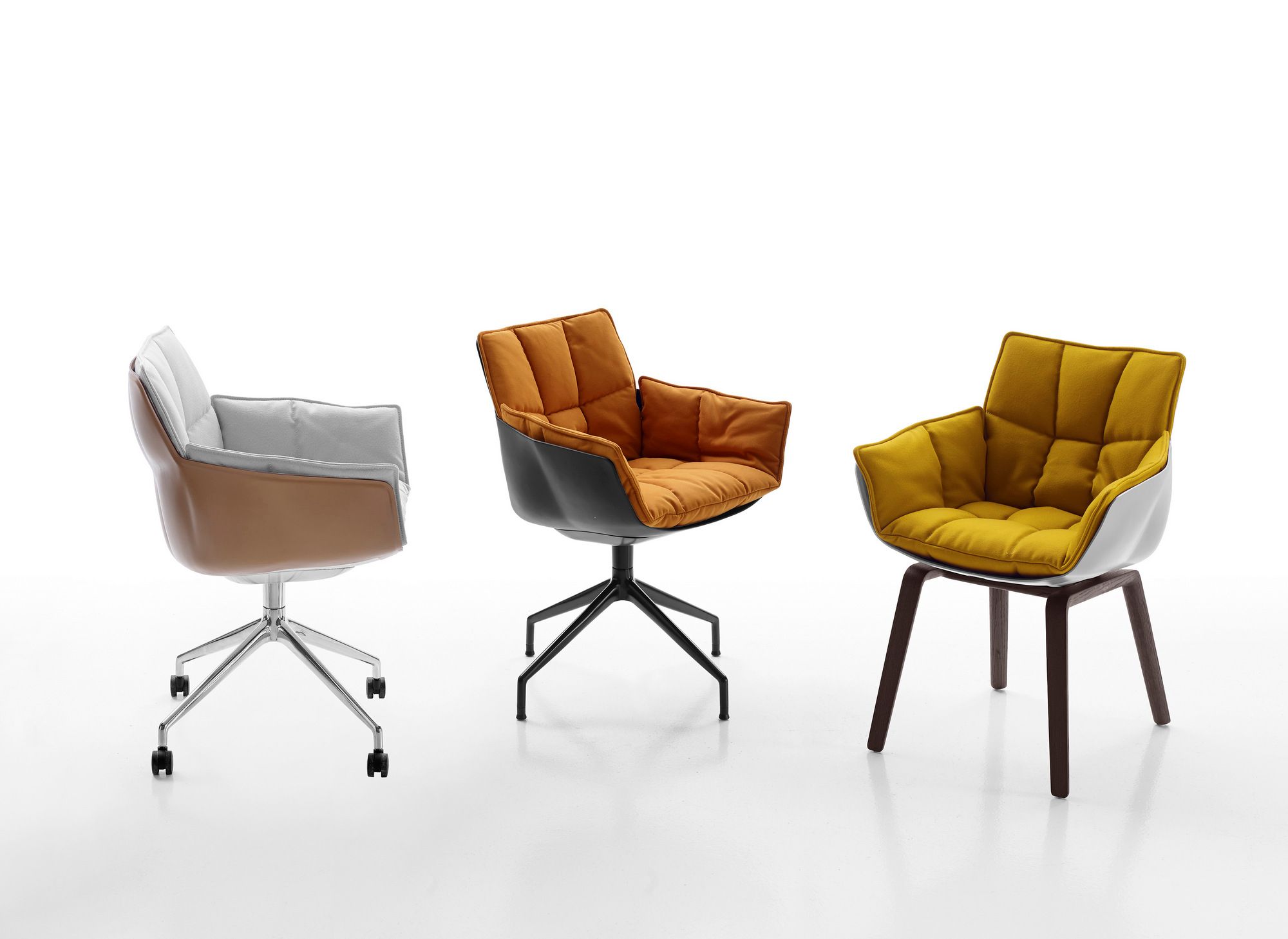 Тканевый стул с колесами с подлокотниками B&B Italia Husk ARCH-00093964 - Вид №1