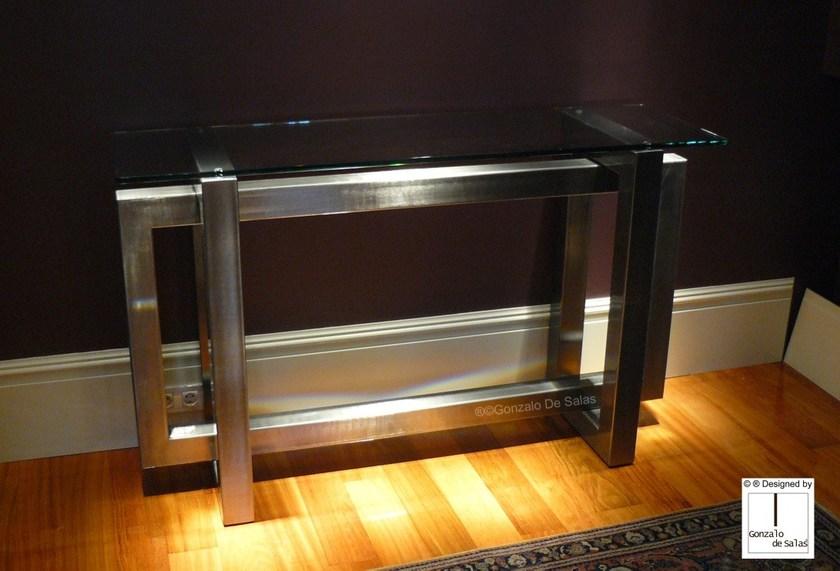 Gonzalo De Salas Прямоугольная консоль из железа и стекла Thasos sun-id-1484058 - Вид №3