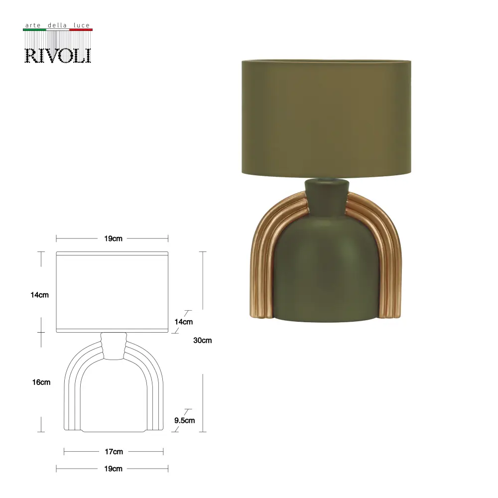 Настольная лампа Rivoli Bella 7068-502 цвет зеленый STLM-2119433 - Вид №11