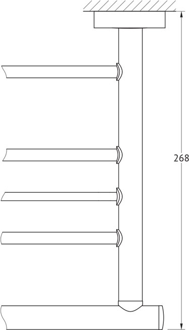 LUX 042 Полка для полотенец со штангой 60 cm FBS Luxia - Вид №1