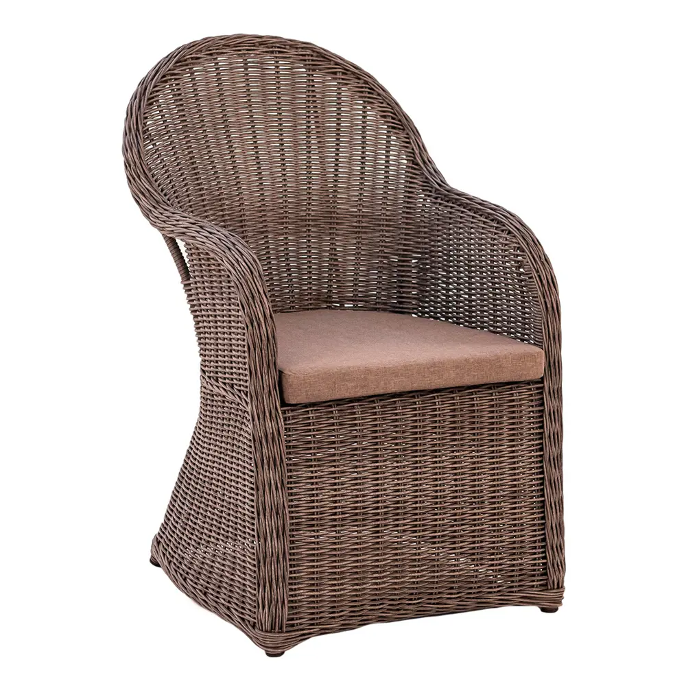 Кресло Amaro 59x75x93 см алюминий/искусственный ротанг каштан 89360201 STLM-2092861 Santreyd