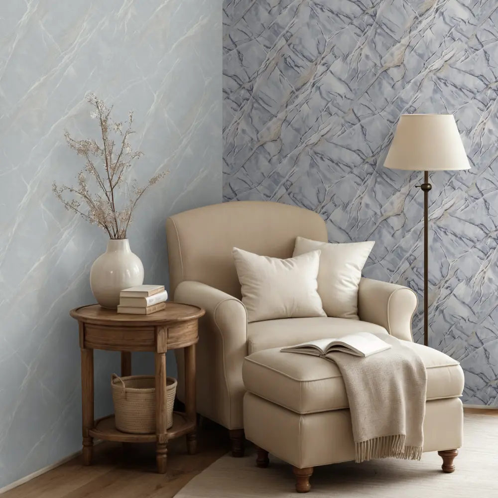 Обои флизелиновые Euro Decor Slab голубые с абстрактным рисунком 1.06 м 89416643 STLM-1578965 - Вид №4