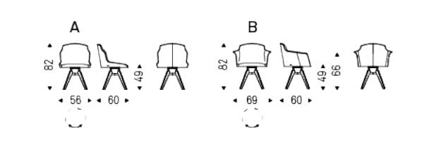 Кожаный поворотный стул Cattelan italia Tyler ARCH-00107240 - Вид №4