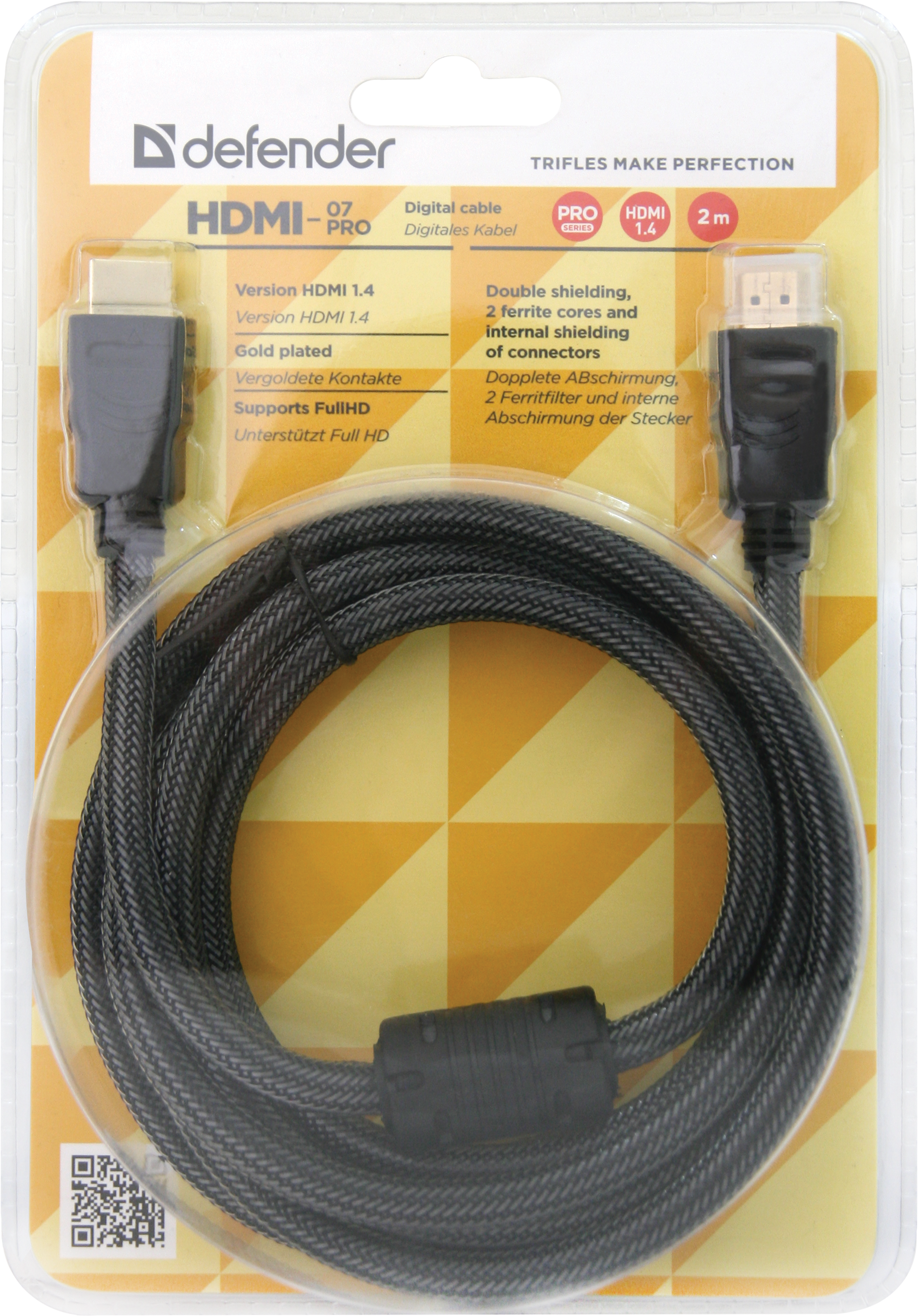 87342 цифровой кабель hdmi-07pro hdmi m-m, ver 1.4, 2.0 м Defender Santreyd  - Вид №2