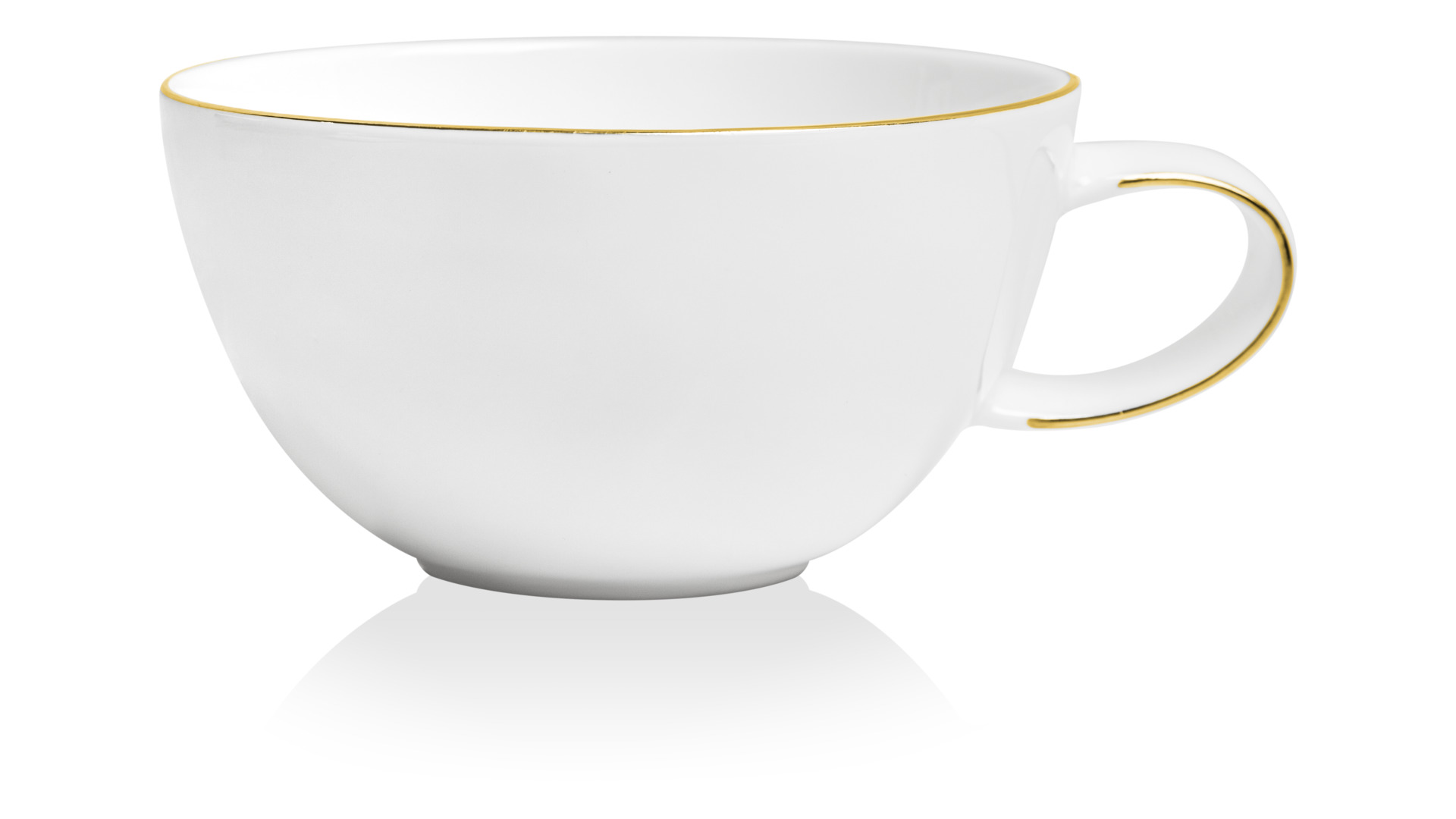 10640231 Mix&Match Чашка чайная с блюдцем Mix&Match Синергия.Золотой кант 250мл, фарфор Фарфор костяной  - Вид №1