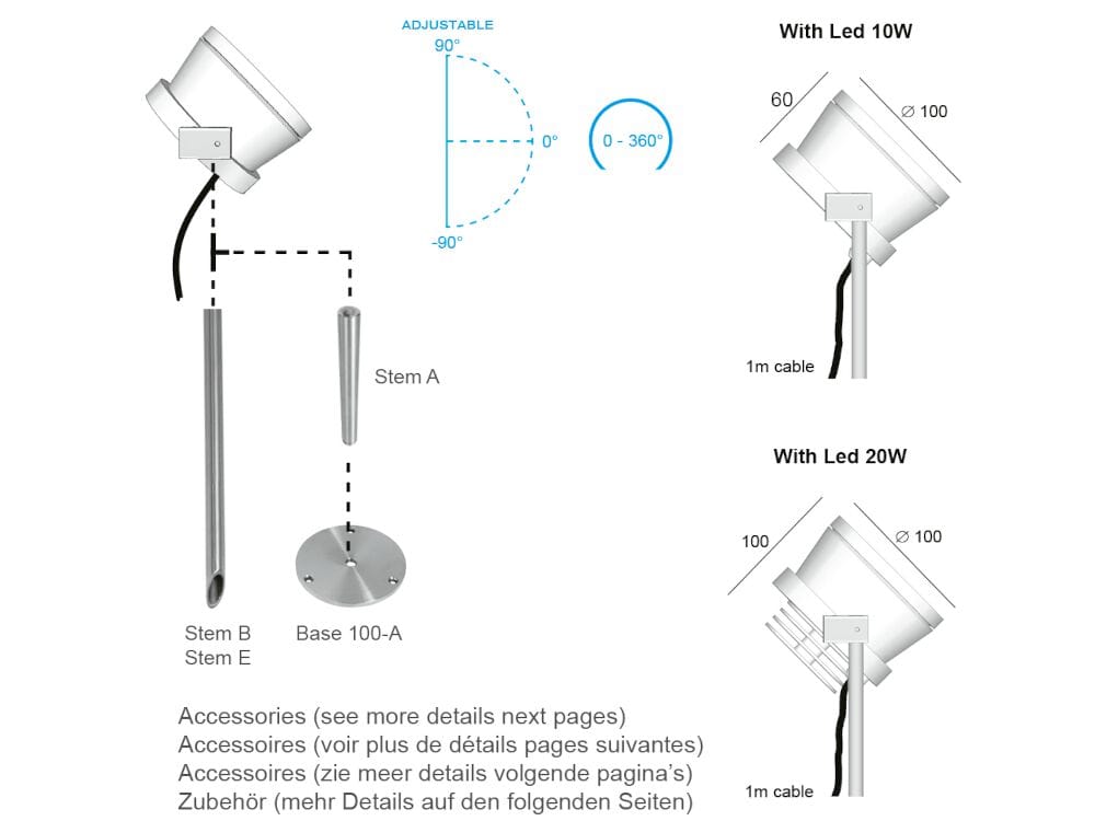 Анодированный алюминиевый регулируемый светодиодный наружный прожектор BEL-LIGHTING Maxima ARCH-00009782 - Вид №3
