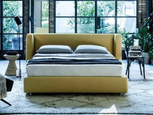 Frauflex Двуспальная кровать из ткани с мягким изголовьем