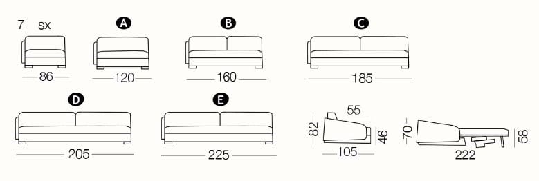 Двуспальный диван-кровать из ткани с полуостровом Milano Bedding VIVIEN ARCH-00087513 - Вид №3