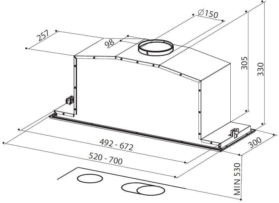FABER Встроенная вытяжка из нержавеющей стали с вытяжкой по периметру класса b  110.0327.653/652  - Вид №6