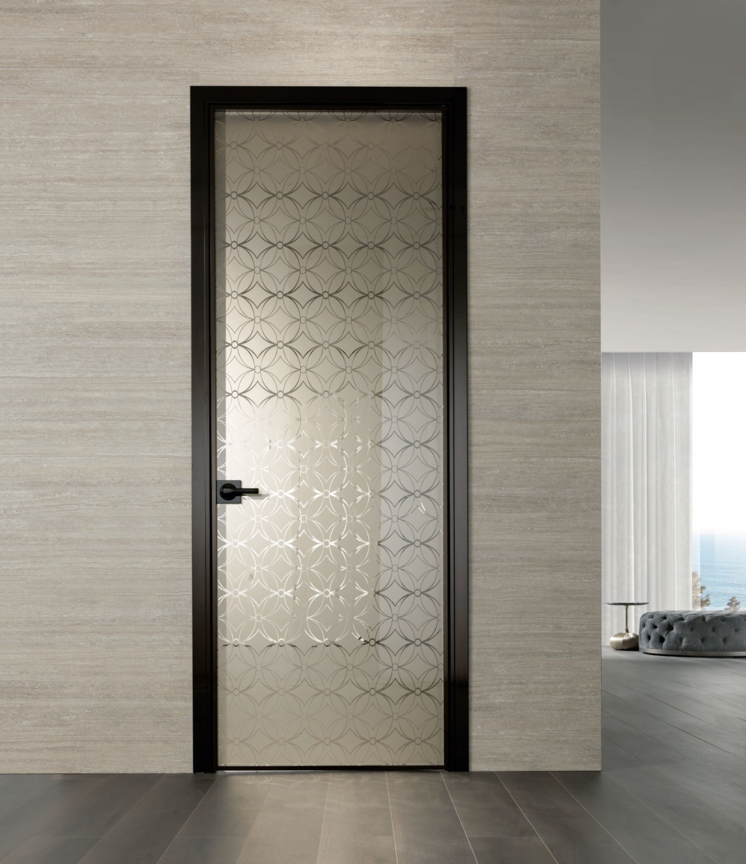 Матовое стекло распашная дверь Longhi Aluminiun Chic-Doors ARCH-00072285 - Вид №1