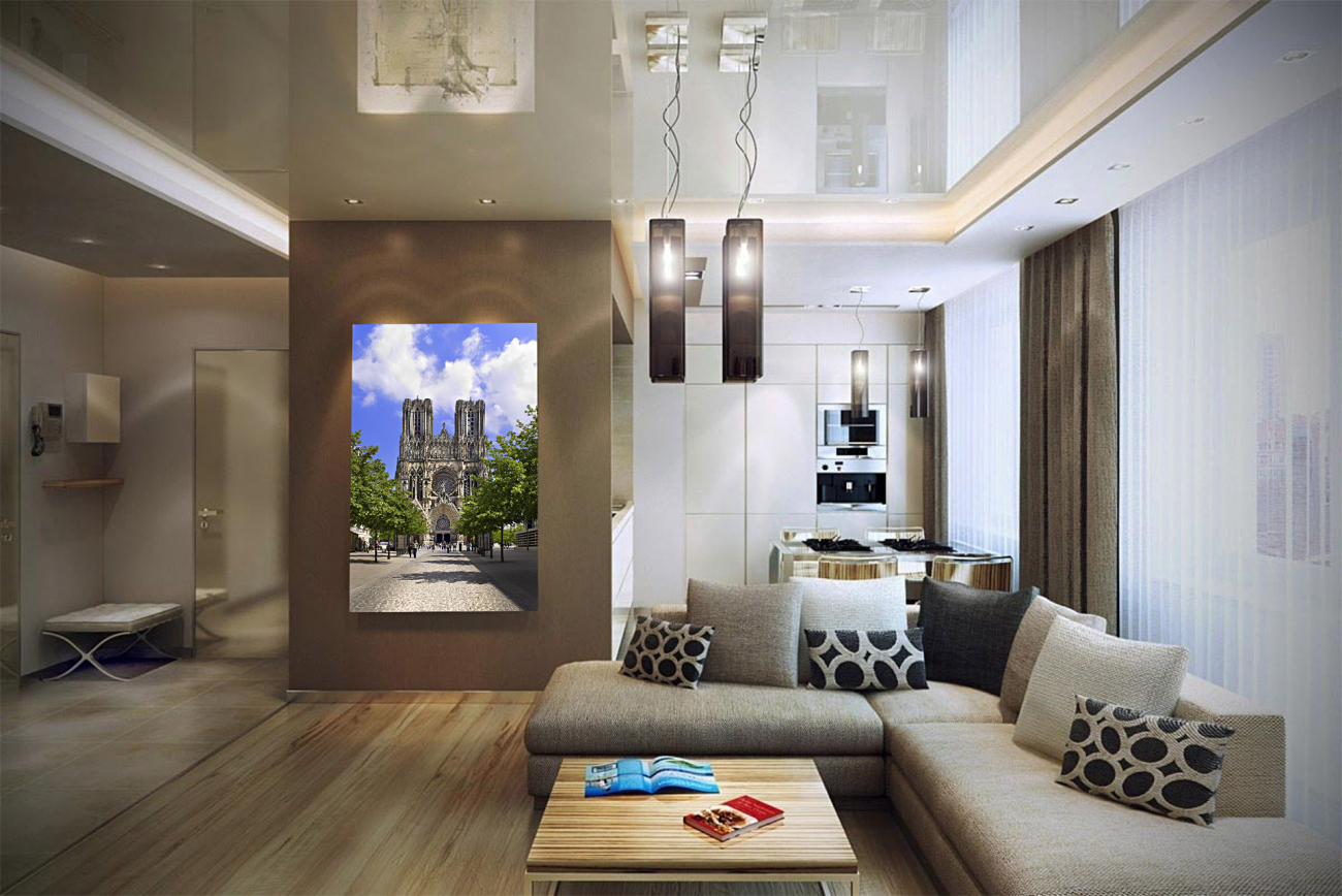 Панно на стену пластификация 44х70 см "Реймс" PANKOVSKY STUDIO ПЛАСТИФИКАЦИЯ 015869 Голубой;зеленый;разноцветный  - Вид №1