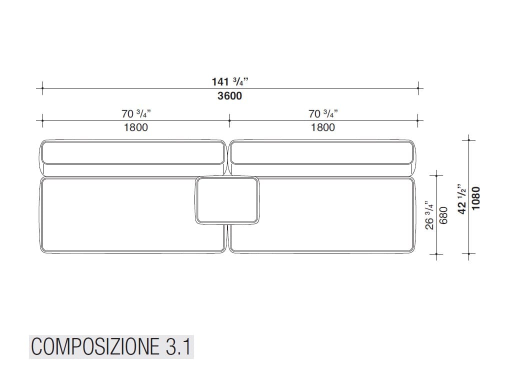 Секционный диван из ткани Lema CLOUD ARCH-00034290 - Вид №21