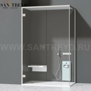 Effegibi FITBOX A Душевая кабина с профилем из алюминия. Установка: в левый угол. Размеры: длина 139 см, высота 220 см. Дверные петли у стены FB10010005