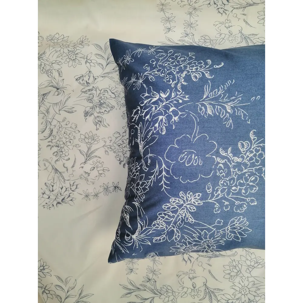 Santreyd Bouquet Дуэт 343 — семейный комплект постельного белья из перкаля синего цвета 89397784 STLM-1491039 - Вид №2