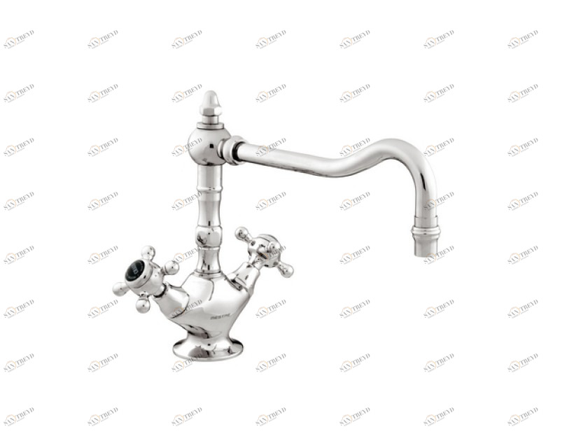 035030.N00.00 Смеситель для мойки на одно отверстие, черный фарфор Золото 24К Mestre RETRO