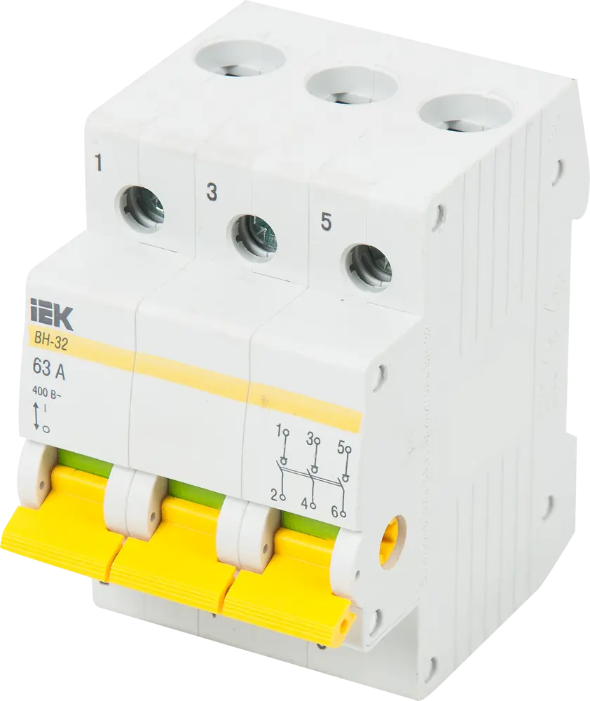 Выключатель нагрузки IEK ВН-32 3P 63А для безопасного отключения оборудования 82207941