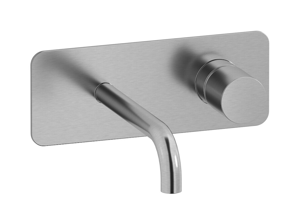 Встроенный в стену смеситель для раковины на 2 отверстия в комплекте с донным клапаном WE ARE IB rr206ss Brushed Nickel Brera